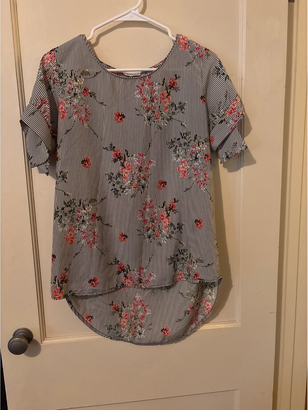 Les Amis Floral Striped Blouse Size Small
